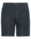 120% Lino Man Shorts & Bermuda Shorts Midnight Blue Size 40 Linen In Blue