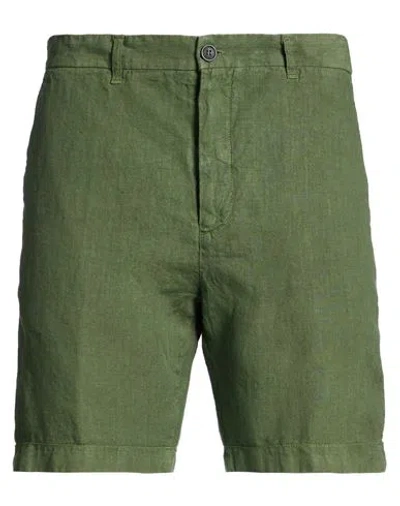 120% Lino Man Shorts & Bermuda Shorts Military Green Size 40 Linen