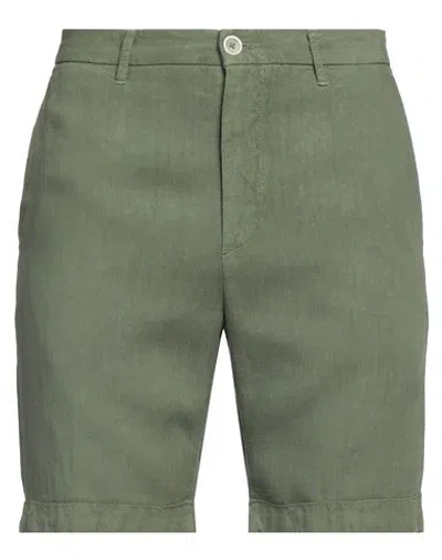 120% Lino Man Shorts & Bermuda Shorts Military Green Size 42 Linen