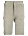 120% Lino Man Shorts & Bermuda Shorts Military Green Size L Linen, Cotton, Elastane In Green
