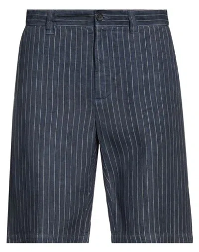 120% Lino Man Shorts & Bermuda Shorts Navy Blue Size 42 Linen