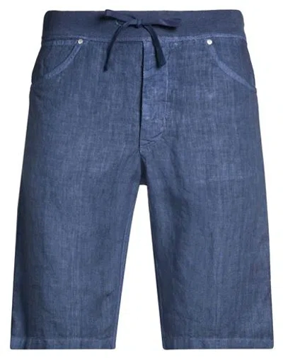120% Lino Man Shorts & Bermuda Shorts Blue Size 40 Linen