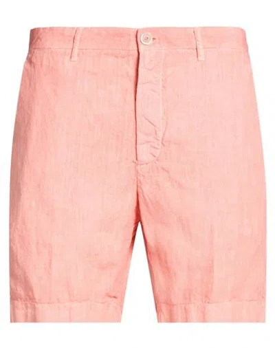120% Lino Man Shorts & Bermuda Shorts Salmon Pink Size 34 Linen