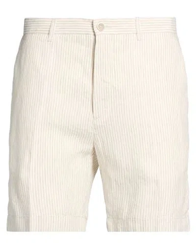 120% Lino Man Shorts & Bermuda Shorts Sand Size 36 Linen In White
