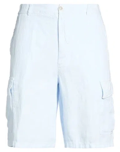 120% Lino Man Shorts & Bermuda Shorts Sky Blue Size 34 Linen