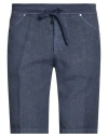 120% Lino Man Shorts & Bermuda Shorts Slate Blue Size 36 Linen In Blue