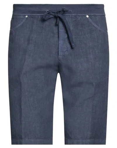 120% Lino Man Shorts & Bermuda Shorts Slate Blue Size 36 Linen