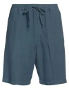 120% Lino Man Shorts & Bermuda Shorts Slate Blue Size 32 Linen