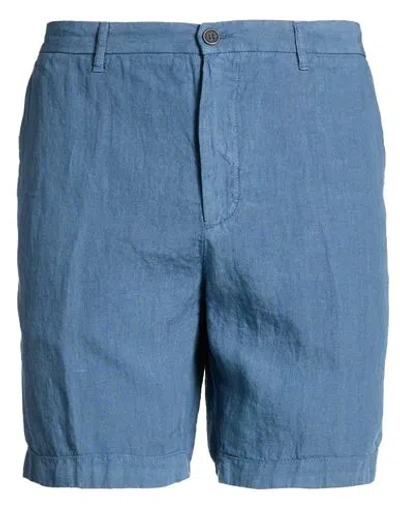 120% Lino Man Shorts & Bermuda Shorts Slate Blue Size 38 Linen