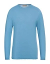120% Lino Man Sweater Azure Size Xl Cashmere In Blue