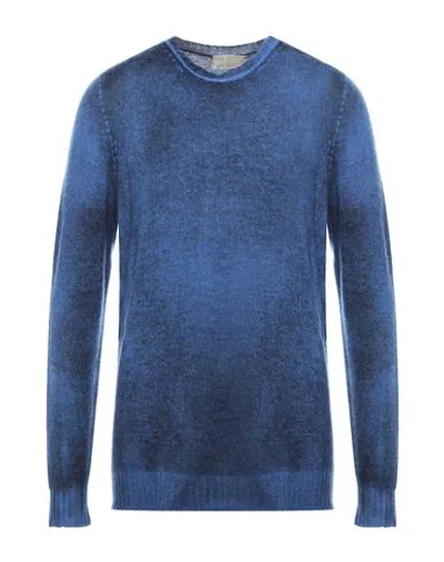 120% Lino Man Sweater Blue Size Xl Cashmere, Virgin Wool
