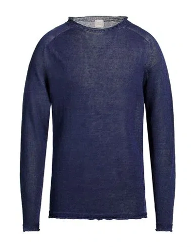 120% Lino Man Sweater Blue Size Xxl Linen
