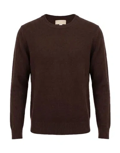 120% Lino Man Sweater Chocolate Brown Size Xl Cashmere, Wool In Black