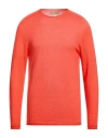120% Lino Man Sweater Coral Size Xxl Cashmere In Orange