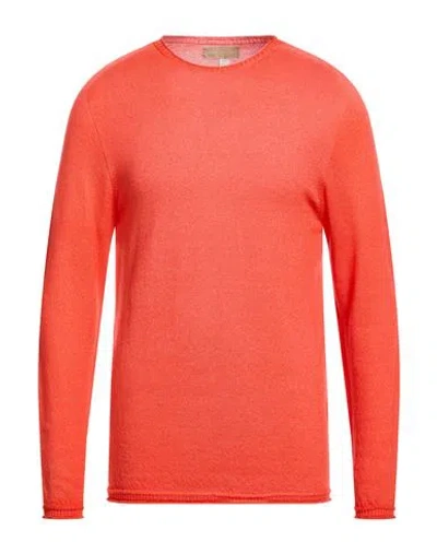 120% Lino Man Sweater Coral Size Xxl Cashmere In Orange