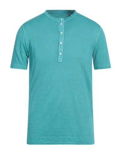 120% Lino Man Sweater Deep Teal Size Xxl Linen In Green