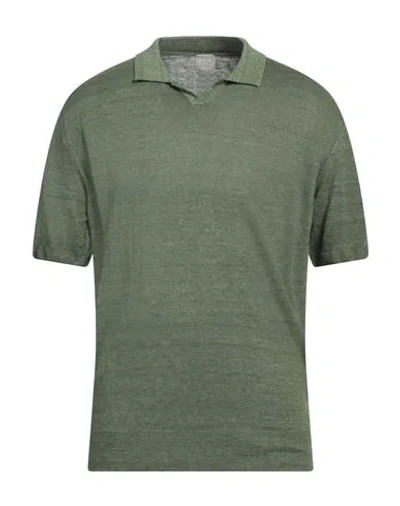 120% Lino Man Sweater Green Size Xxl Linen