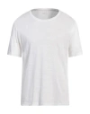 120% Lino Man T-shirt Ivory Size 3xl Linen In White