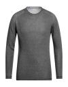 120% Lino Man Sweater Lead Size L Linen In Grey