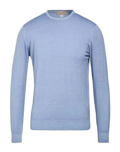 120% Lino Man Sweater Light Blue Size Xs Merino Wool