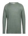 120% Lino Man Sweater Military Green Size Xxl Linen