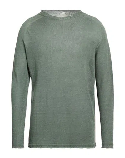 120% Lino Man Sweater Military Green Size Xxl Linen
