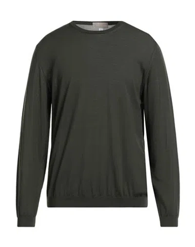 120% Lino Man Sweater Military Green Size Xxl Merino Wool