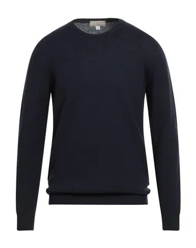 120% Lino Man Sweater Navy Size 3xl Cashmere, Virgin Wool In Blue