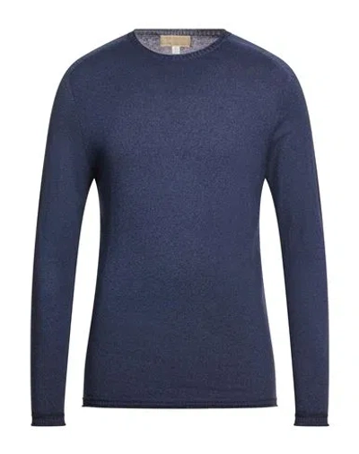 120% Lino Man Sweater Navy Size L Cashmere In Blue