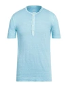 120% Lino Man Sweater Sky Blue Size Xxl Linen