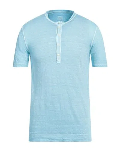 120% Lino Man Sweater Sky Blue Size Xxl Linen