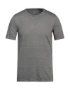 120% Lino Man T-shirt Grey Size Xxl Linen