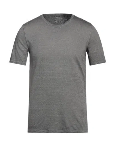 120% Lino Man T-shirt Grey Size Xxl Linen In Grey