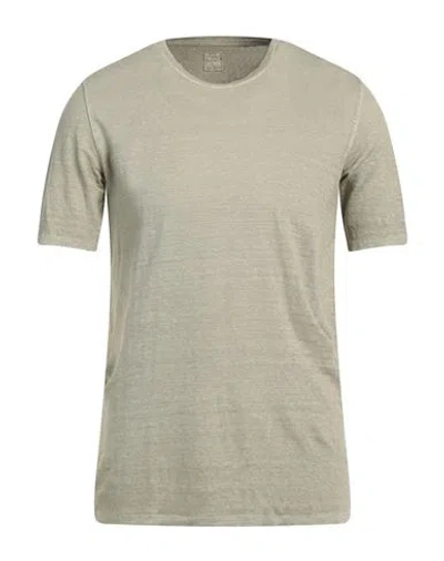 120% Lino Man T-shirt Military Green Size Xxl Linen In Green