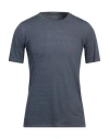 120% Lino Man T-shirt Slate Blue Size 3xl Linen