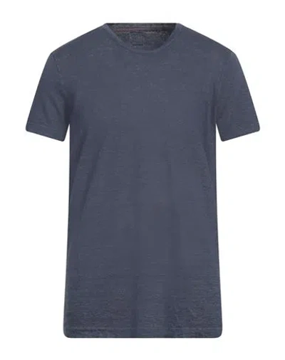 120% Lino Man T-shirt Slate Blue Size 3xl Linen
