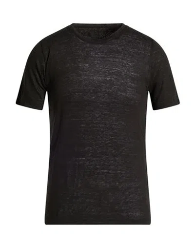 120% Lino Man T-shirt Black Size 3xl Linen