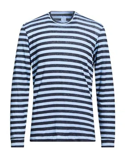 120% Lino Man T-shirt Blue Size L Linen