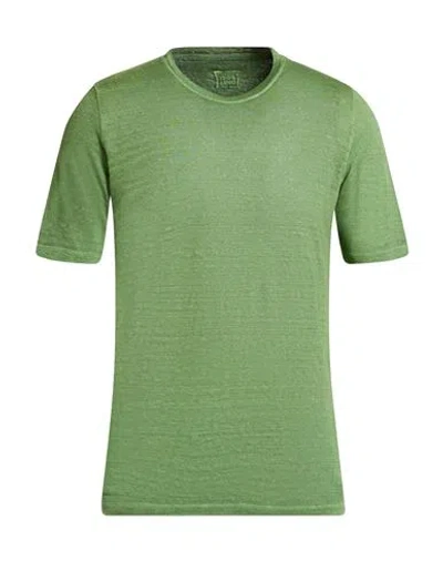 120% Lino Man T-shirt Green Size Xxl Linen