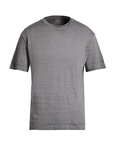 120% Lino Man T-shirt Grey Size 3xl Linen In Gray