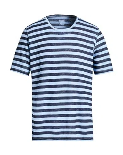 120% Lino Man T-shirt Light Blue Size 3xl Linen