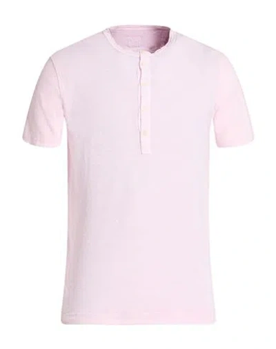 120% Lino Man T-shirt Light Pink Size Xl Linen