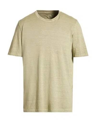 120% Lino Man T-shirt Sage Green Size 3xl Linen In Gray