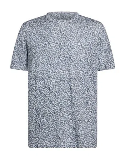 120% Lino Man T-shirt Sky Blue Size L Linen