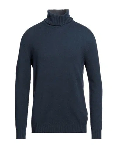 120% Lino Man Turtleneck Midnight Blue Size Xs Cashmere, Virgin Wool