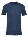 120% Lino Short Sleeve Linen T-shirt In Blau