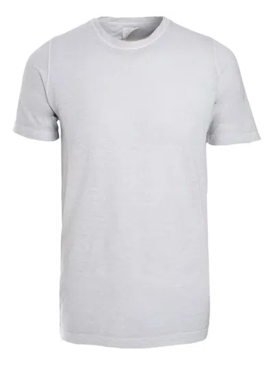 120% Lino Mélange-effect T-shirt In Grau