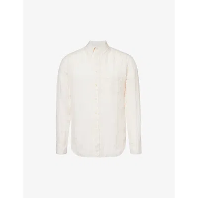 120% Lino Spread-collar Regular-fit Linen Shirt In Champagne Soft Fade