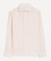 120% Lino 120' Lino Mens Slim Fit Linen Shirt In Pink