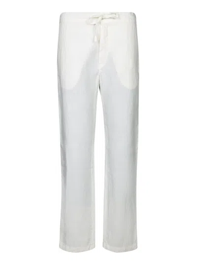 Isabel Benenato Milk Linen Trousers In White